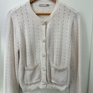 BT Cream Sweater with Pearl Accents